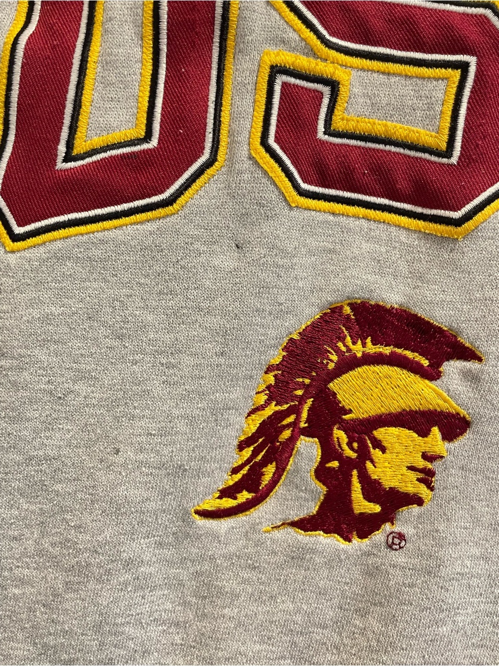 Vintage Y2K Foot Locker Team Edition USC Trojans Hoodie Gray Cardinal Red M - Picture 7 of 8